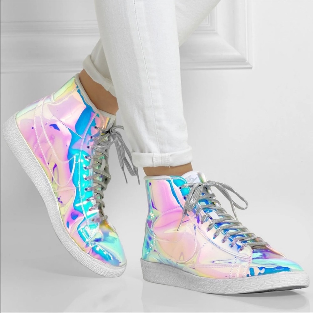 Nike Blazer Mid Premium Q Iridescent Holographic Rare Sneakers